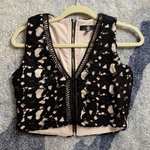 Black formal crop top